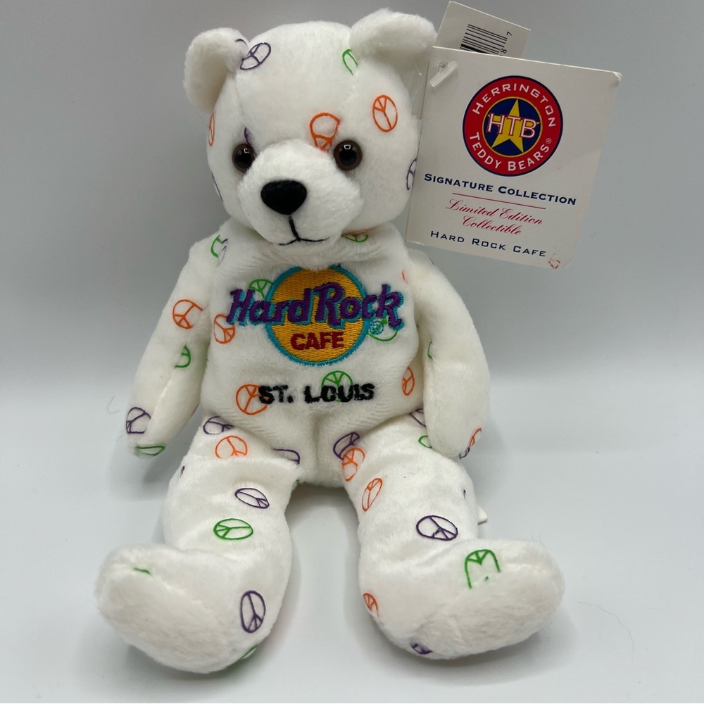 NWT VINTAGE 2005 Hard Rock Cafe St. Louis Herrington‎ Teddy Bears Peace Signs